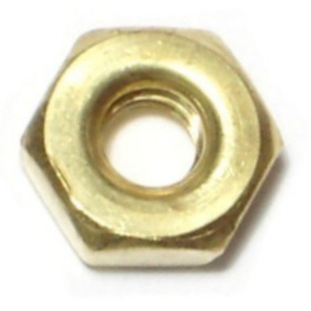 MIDWEST FASTENER Machine Screw Nut, #8-32, Brass, 70 PK 68327